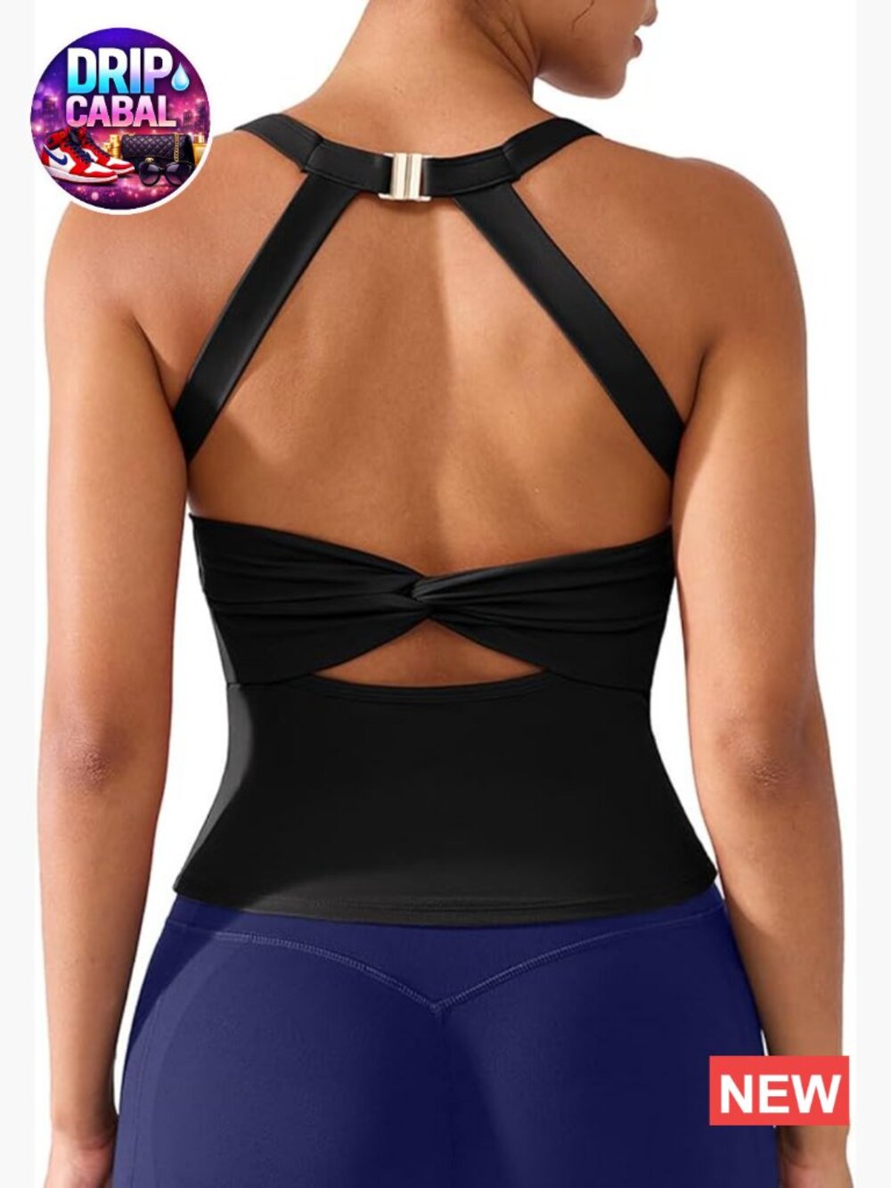 Halter Top with Built-in Bra Workout Tank Longline Sports Bra
